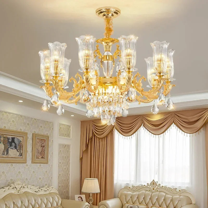 Afralia™ Crystal LED Chandelier for Luxurious European Living Spaces