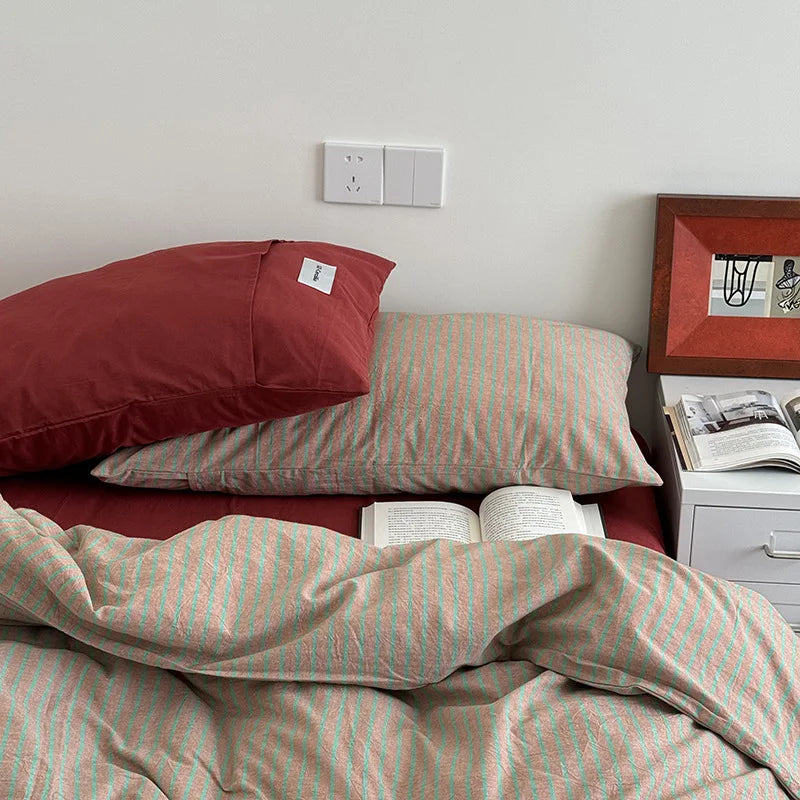 Afralia™ Printed Cotton Bedding Set: Cozy, European Style for Adults & Kids, Twin-King Sizes