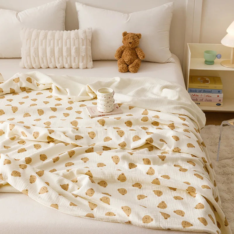 Afralia™ Soft Cotton Printed Cover Blanket: Cozy, Skin-Friendly, Summer Comforter