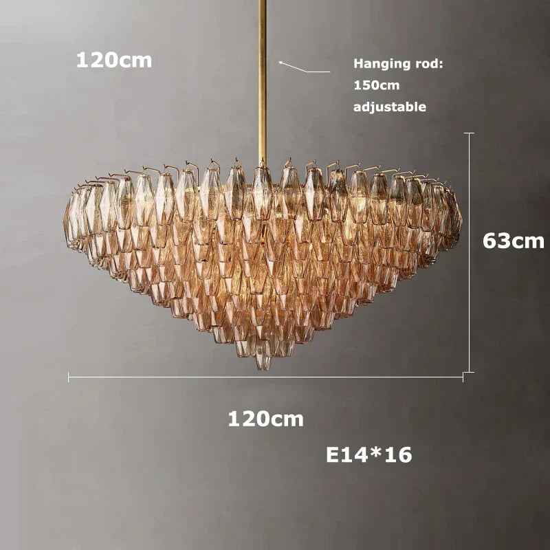 Afralia™ Modern Luxury Glass Shade Brass/Black LED Chandelier, Art Deco Dining Room Ceiling Light