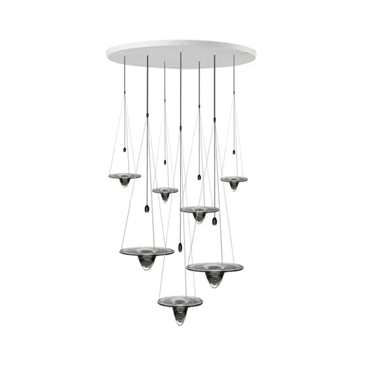 Afralia™ Clear Glass Disk LED Pendant Light - Modern Luxury Restaurant Ceiling Fixture