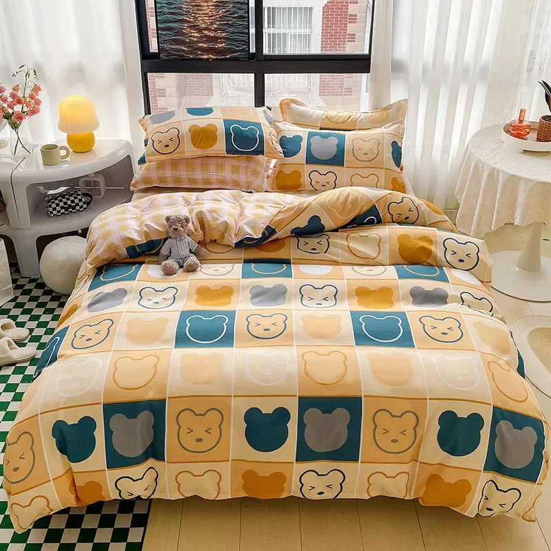 Afralia™ Nordic Style Letter Print Bedding Set, Single/Double/Queen/King Size, Soft & Non-Pilling Comforter Kit.
