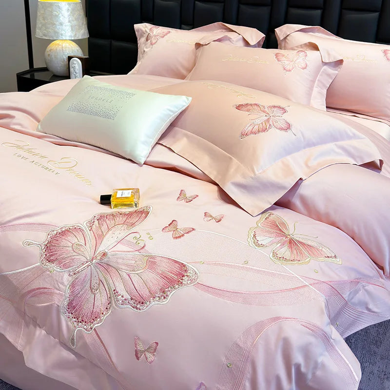 Afralia™ Chic Embroidered Cotton Bedding Set for Luxurious Home Décor