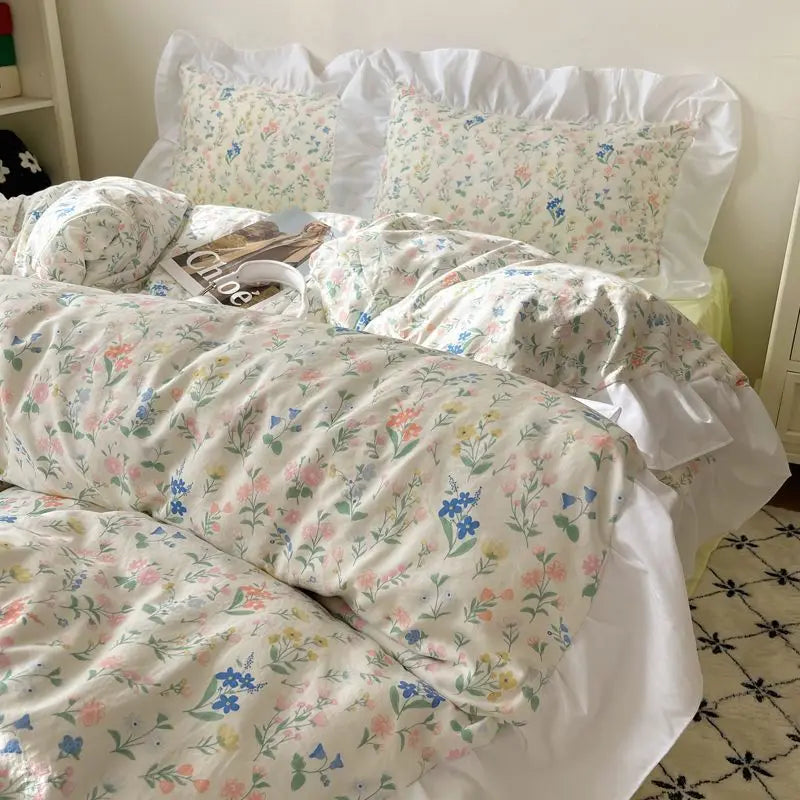 French Lace Printed Bedding Set by Afralia™ - Cozy Skin-Friendly Comfort for Adults and Kids