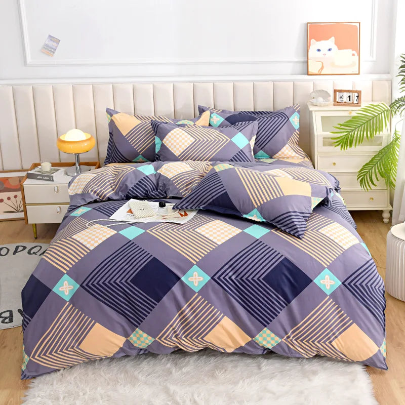 Afralia™ Pastoral Printed Cotton Comforter Cover for Queen King Bed - Four Seasons