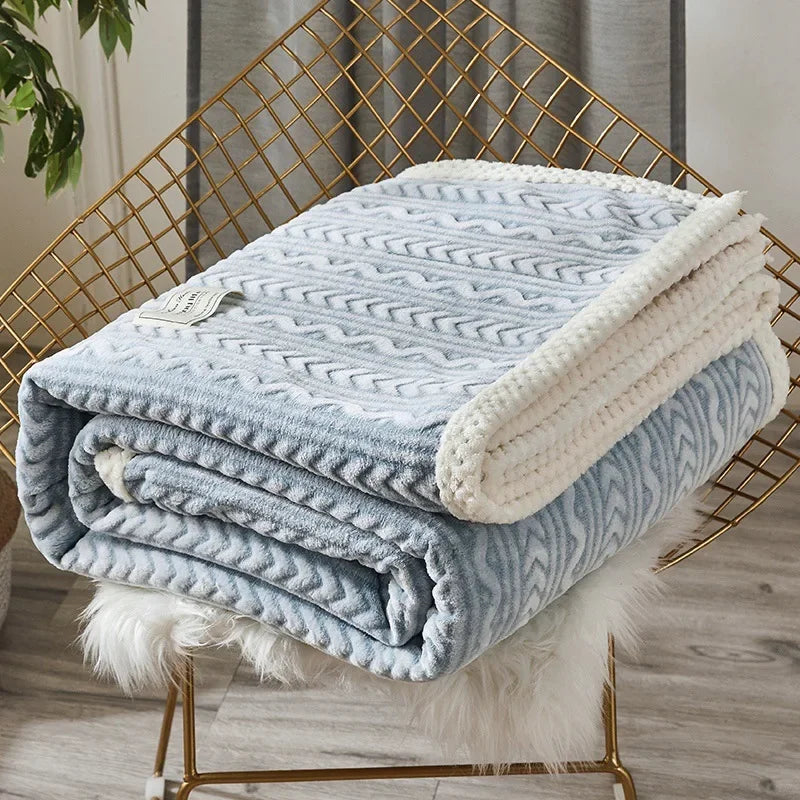 Afralia™ Coral Fleece Flannel Blanket: Cozy Single/Queen Size Little Quilt - Winter Office/Dorm Warmth
