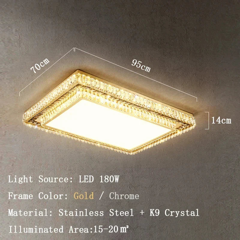 Afralia™ Crystal LED Ceiling Light: Modern European Design for Bedroom and Living Room Decor