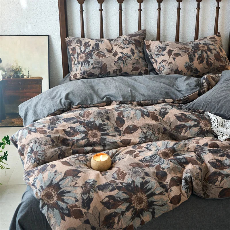 Afralia™ Cotton Jacquard Bedding Sets Vintage Quilt Set for All Seasons
