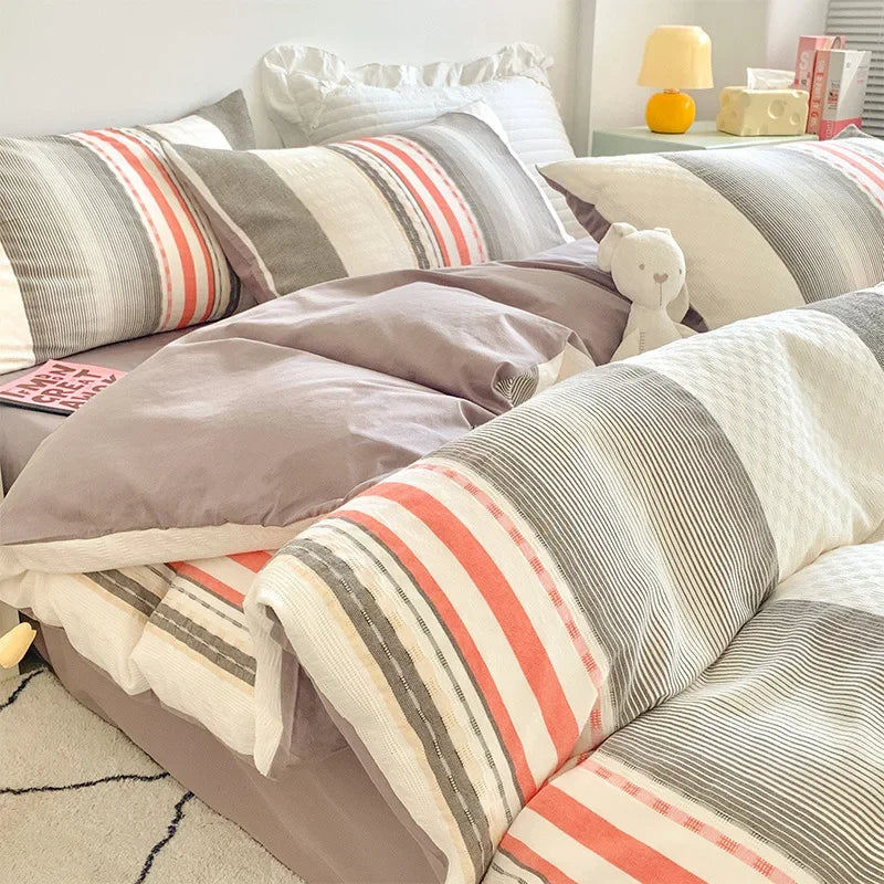 Afralia™ Jacquard Cotton Bedding Set for Queen King Size - Skin Friendly Comforter Cover