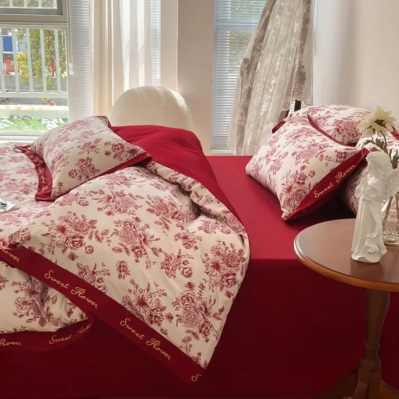 Afralia™ Luxury Cotton Wedding Duvet Cover Set for Adults