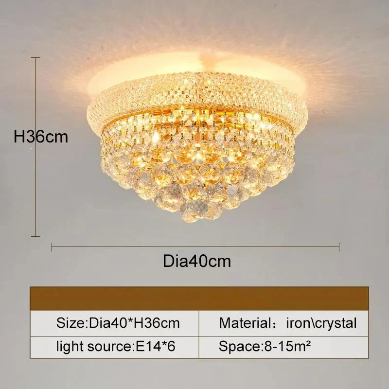 Afralia™ Crystal Ceiling Lamp Elegant Modern Light Luxury Hotel Villa Restaurant Lighting