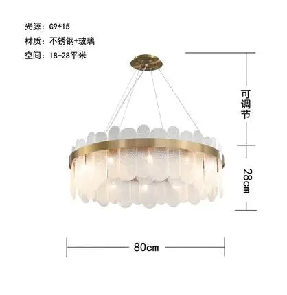 Afralia™ Smoke Grey Glass Pendant Chandelier for Modern Nordic Living Room
