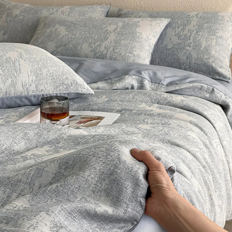 Afralia™ Luxury Jacquard 3-Layer Cotton Bedding Set - Soft & Skin-Friendly