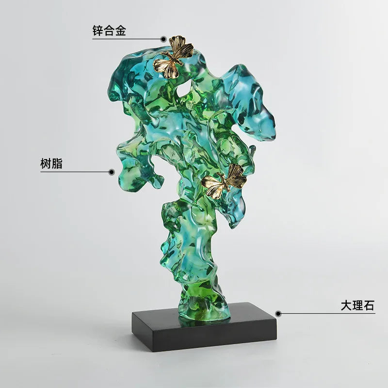 Afralia™ Transparent Resin Abstract Art Decoration Light Sculptures for Living Room and Porch