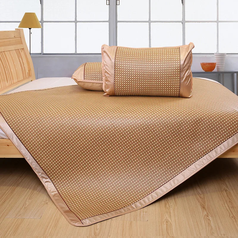 Afralia™ Cooling Rattan Mat & Pillowcase Set - Dual-Sided Thicker  Bed Pad for Summer