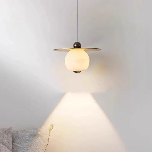 Afralia™ Oval Black Spanish Acrylic Pendant Light for Elegant Bedroom Decor