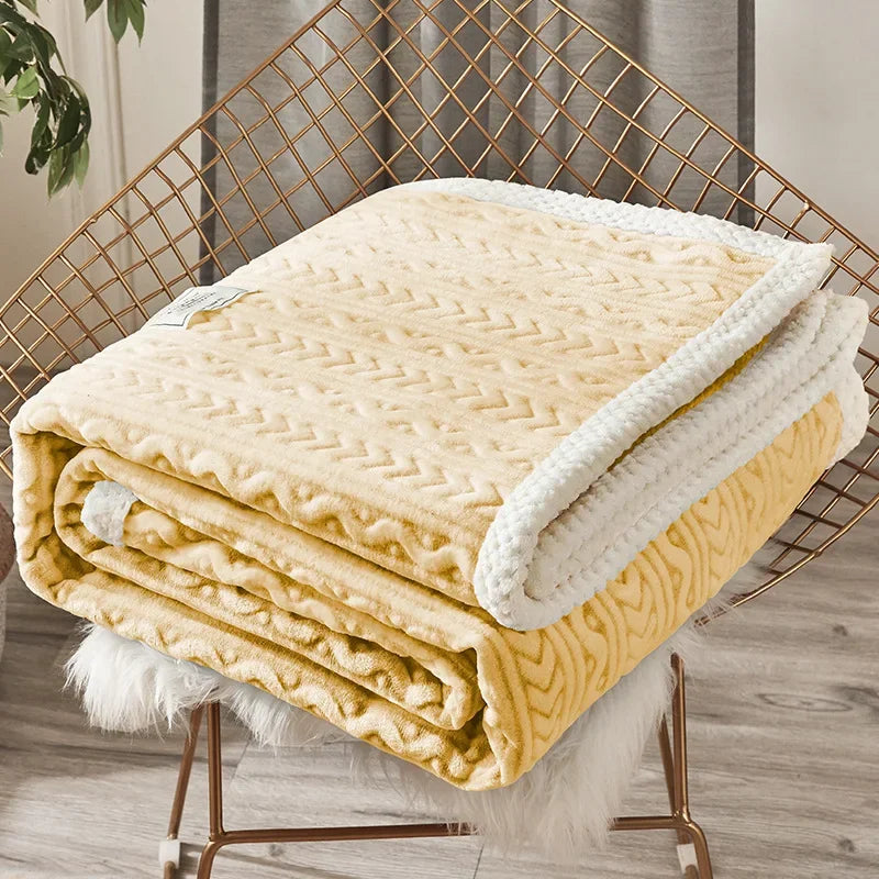 Afralia™ Coral Fleece Flannel Blanket: Cozy Single/Queen Size Little Quilt - Winter Office/Dorm Warmth