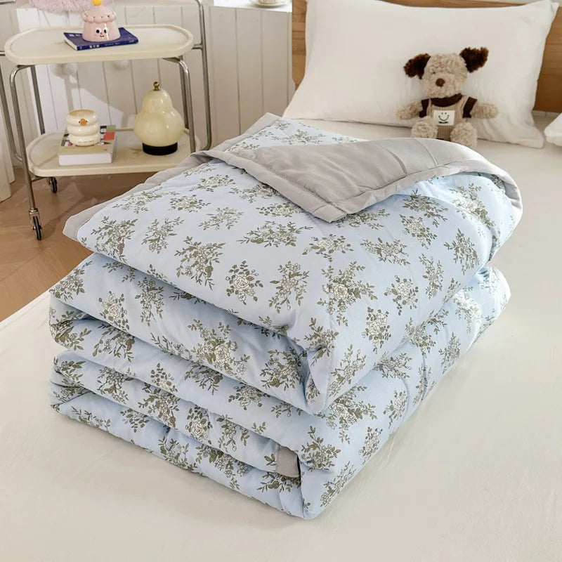 Afralia™ Floral Print Summer Quilt - Soft, Lightweight, Breathable Blanket