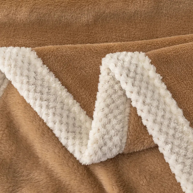 Afralia™ Nordic Double-Sided Milk Velvet Blanket Quilt, Soft All Seasons Nap Blanket