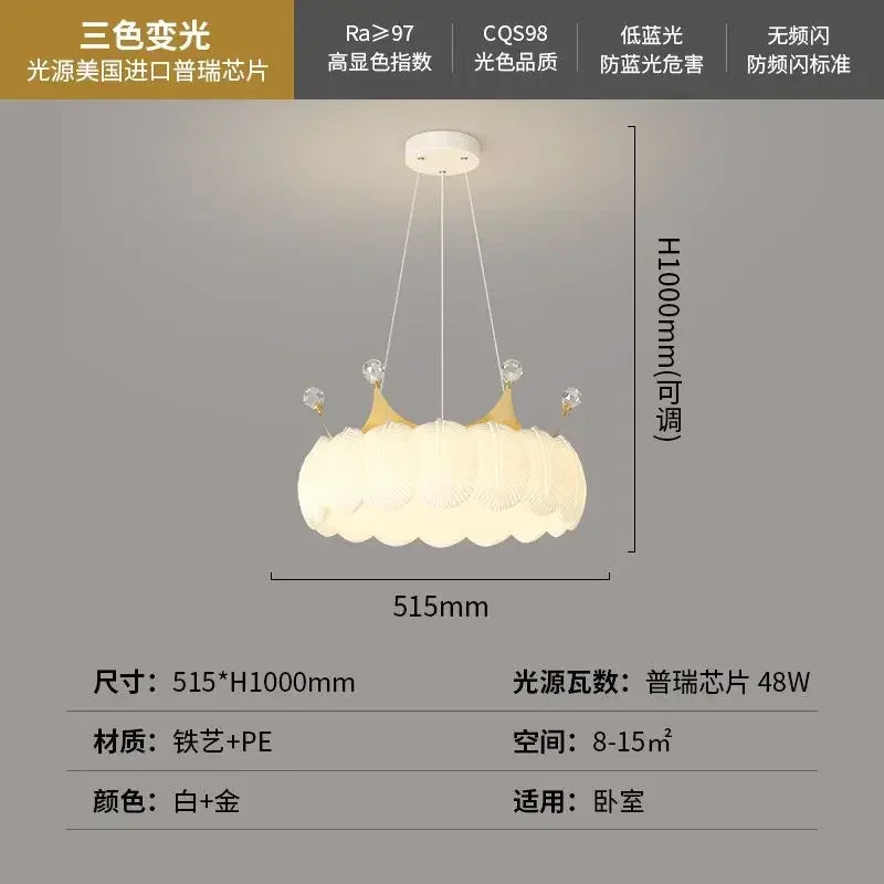 Afralia™ Gold&White LED Crown Small Chandelier for Living Dining Bedroom - Indoor Decor Lighting