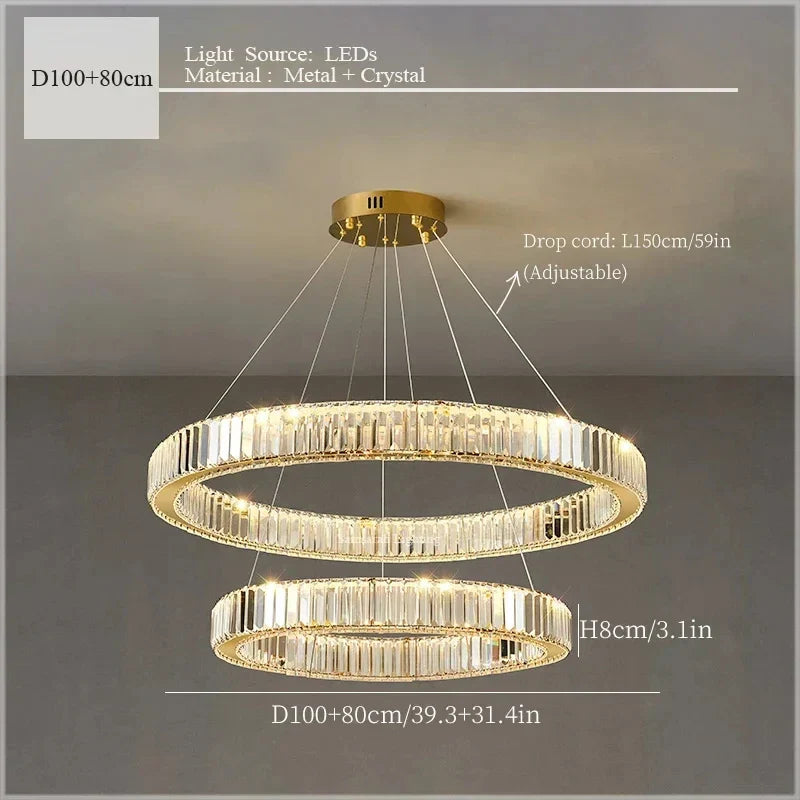 "Afralia™ Crystal Ceiling Pendant Chandelier – Luxury Light for Living Room, Bedroom, and Dining Area"
