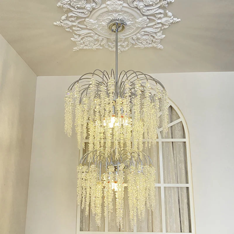 Afralia™ Luxury Crystal Chandelier for Staircase in Duplex Villa with LED Branch Lighting