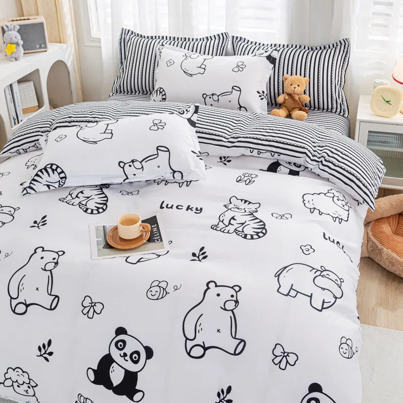 Afralia™ Animal Pattern Bedding Set - King/Queen Size Quilt Set for Comfortable Home.