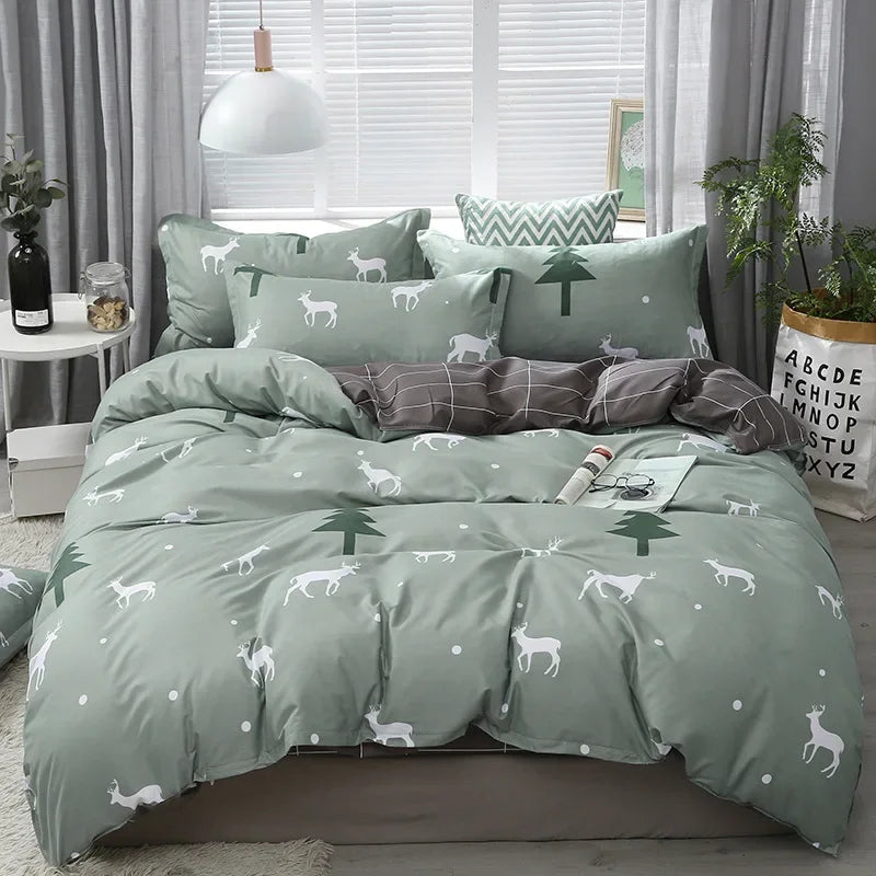 Afralia™ Nordic Style Letter Print Bedding Set, Single/Double/Queen/King Size, Soft & Non-Pilling Comforter Kit.