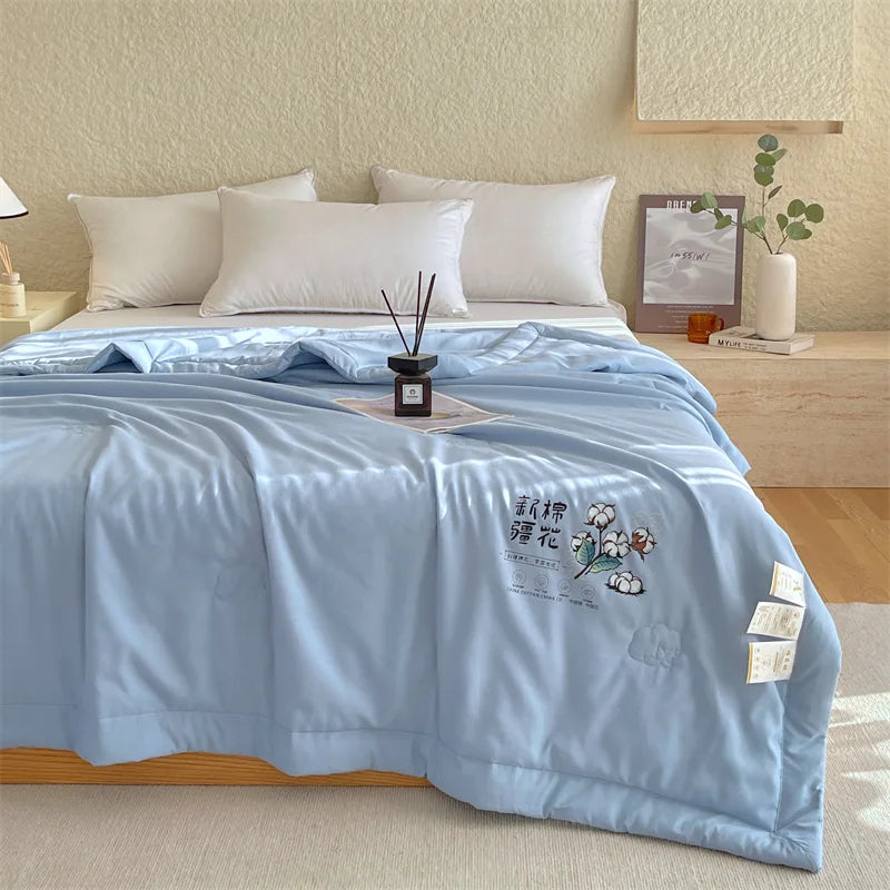 Afralia™ Summer Cooling Blanket: Soft, Lightweight, Breathable Cotton Quilt for Bed Comfort