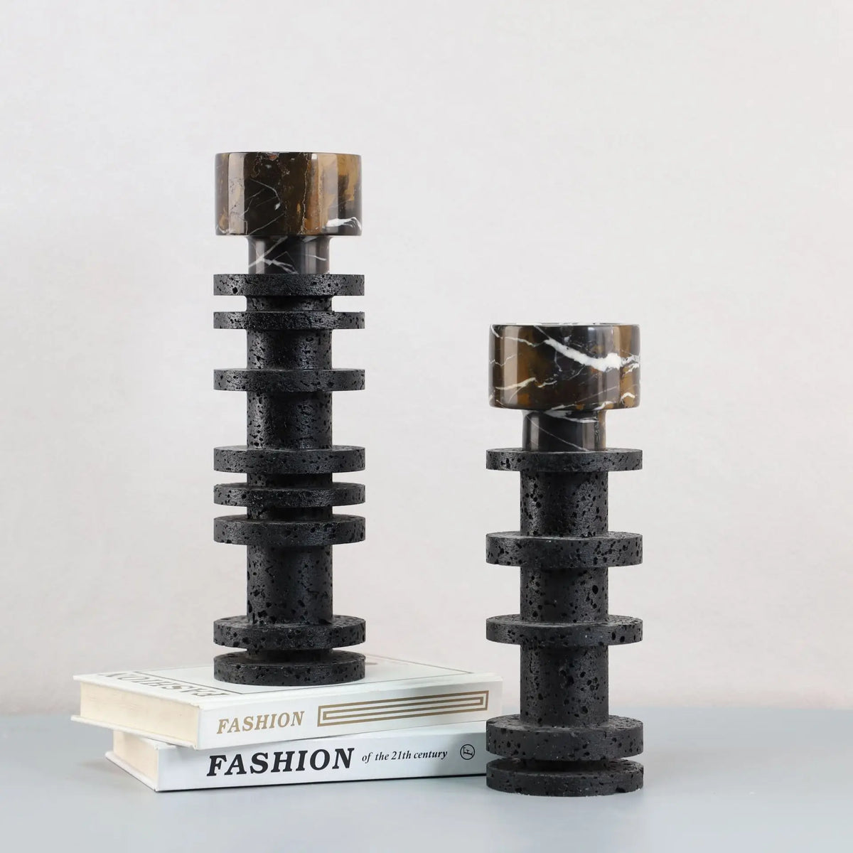 Afralia™ Black Marble Candle Holder for Elegant Table Centerpieces