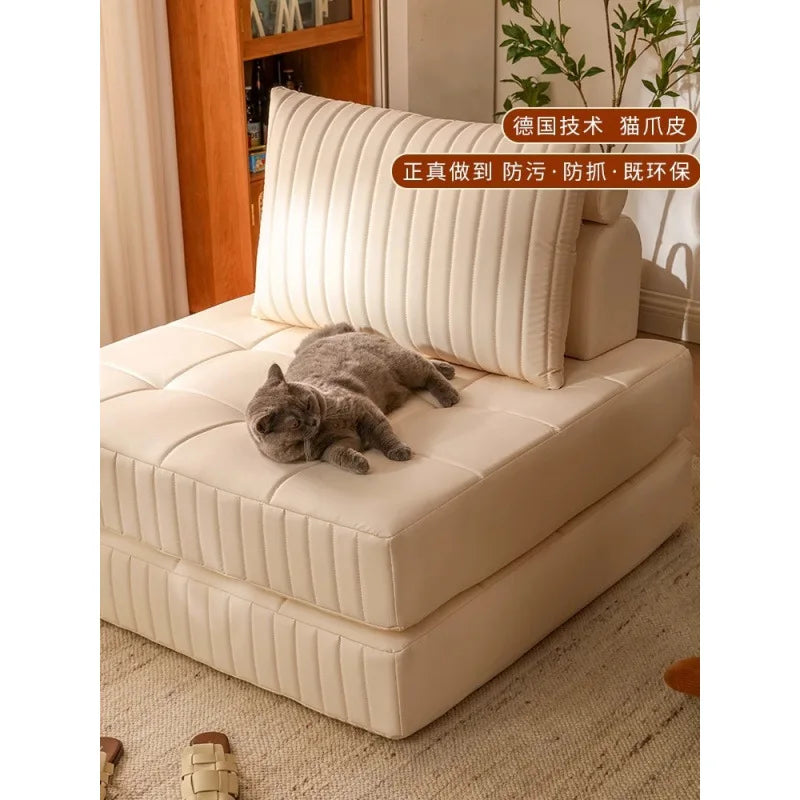 Afralia™ Luxury Corduroy Double Sofa Bed - Italian Style Retro Design