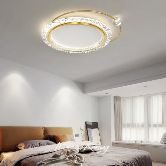 Afralia™ Minimalist Acrylic LED Ceiling Lamp, Gold Chandeliers for Modern Home Decor