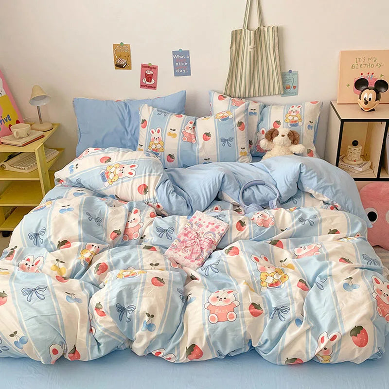 Afralia™ Cloud Cotton Printed Bedding Sets | Super Soft Quilt Set for School Home Twin King