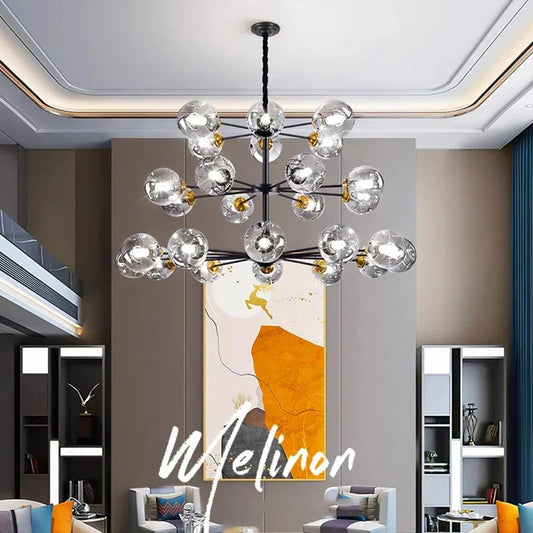 Afralia™ Glass Ball LED Pendant Light Chandelier - Nordic Style for Modern Home Decor