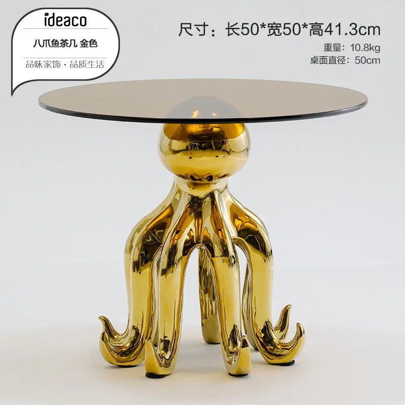 Afralia Octopus Glass Side Table - Nordic Design Creative Living Room Furniture