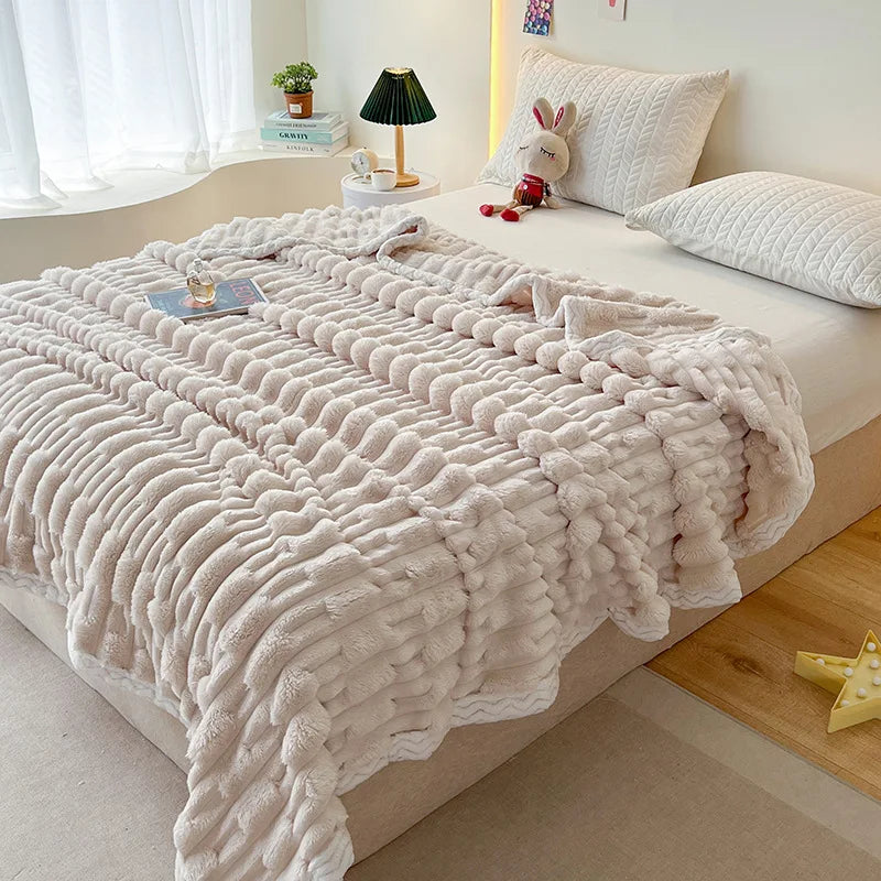 Afralia™ Bamboo Velvet Blanket: Soft Flannel Sofa Cover & Shawlecessory