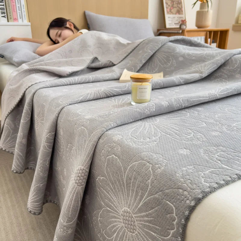 Afralia™ Cotton Towel Blanket, Rural Printed Thin Quilt - Luxury Breathable Bedspread