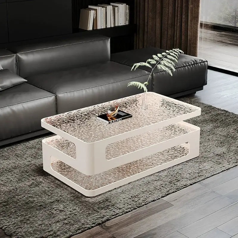 Nordic Glass Coffee Table by Afralia™ - Minimalist Luxury Designer Furniture