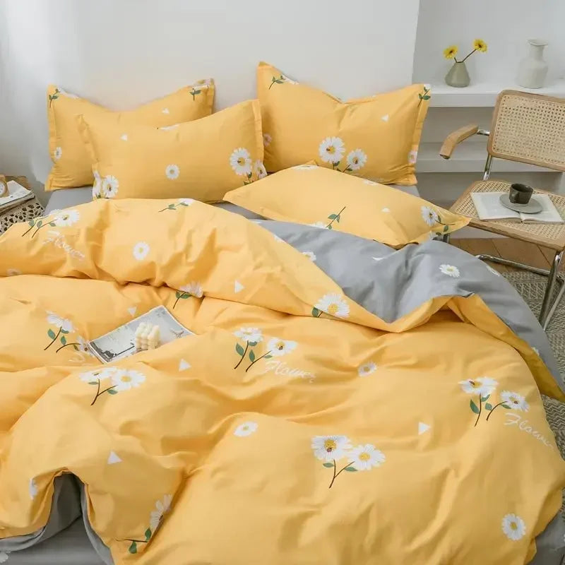 Afralia™ Small Floral Cotton Bedding Set for Soft Skin-Friendly Duvet Cover Sets