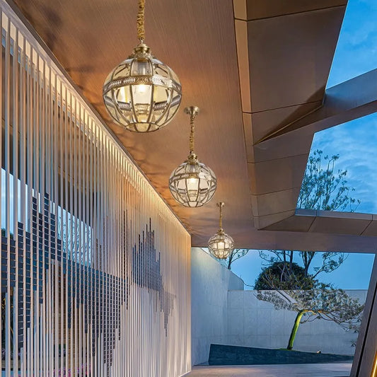 Afralia™ Vintage Globe Pendant Light for Villa Dining Room