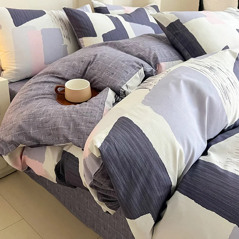 Afralia™ Geometric Print 100% Cotton Bedding Set for All Seasons