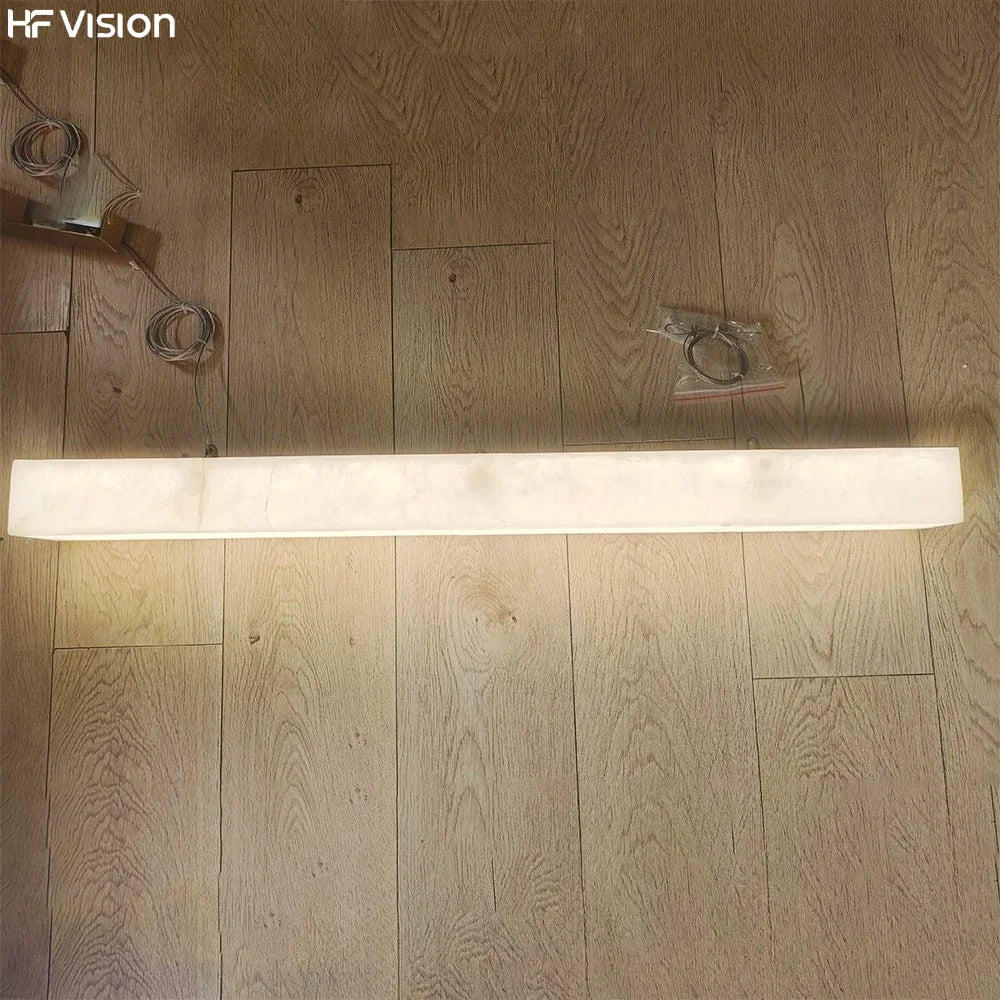 Afralia™ Marble Alabaster Copper Chandelier Pendant - Modern Natural Lighting for Dining Room & Kitchen
