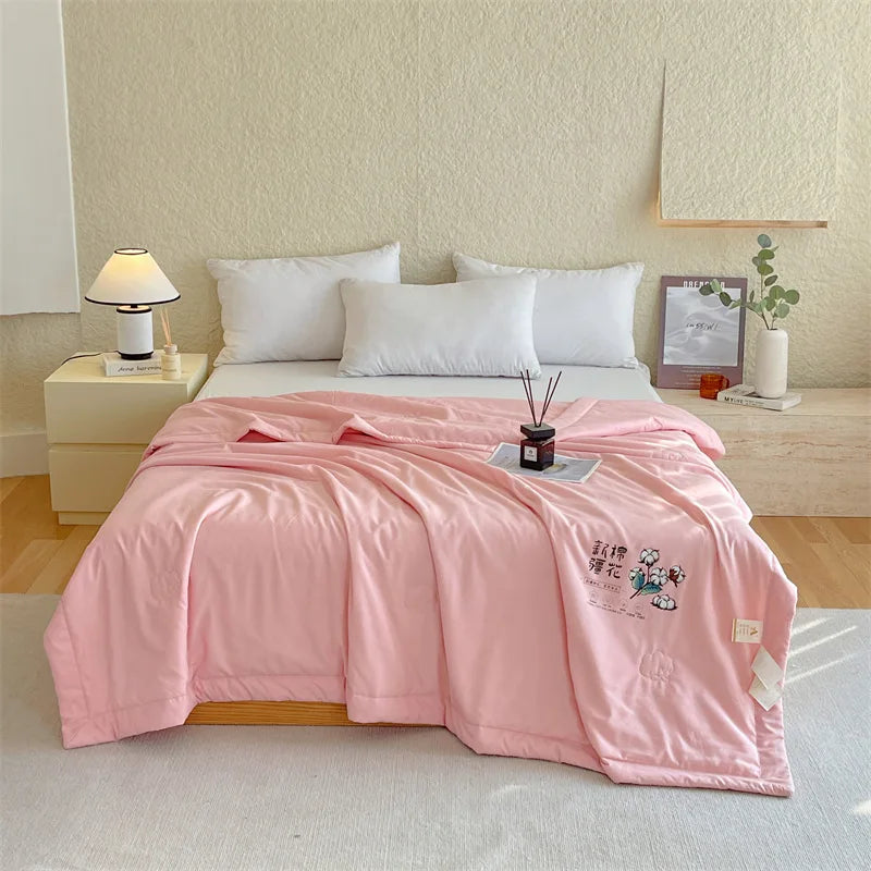 Afralia™ Summer Cooling Blanket: Soft, Lightweight, Breathable Cotton Quilt for Bed Comfort