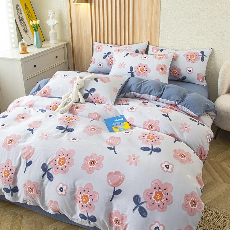 Afralia™ Floral Print Bedding Set - Cozy & Vibrant Quilt Set for Home, Bedroom, Dorm