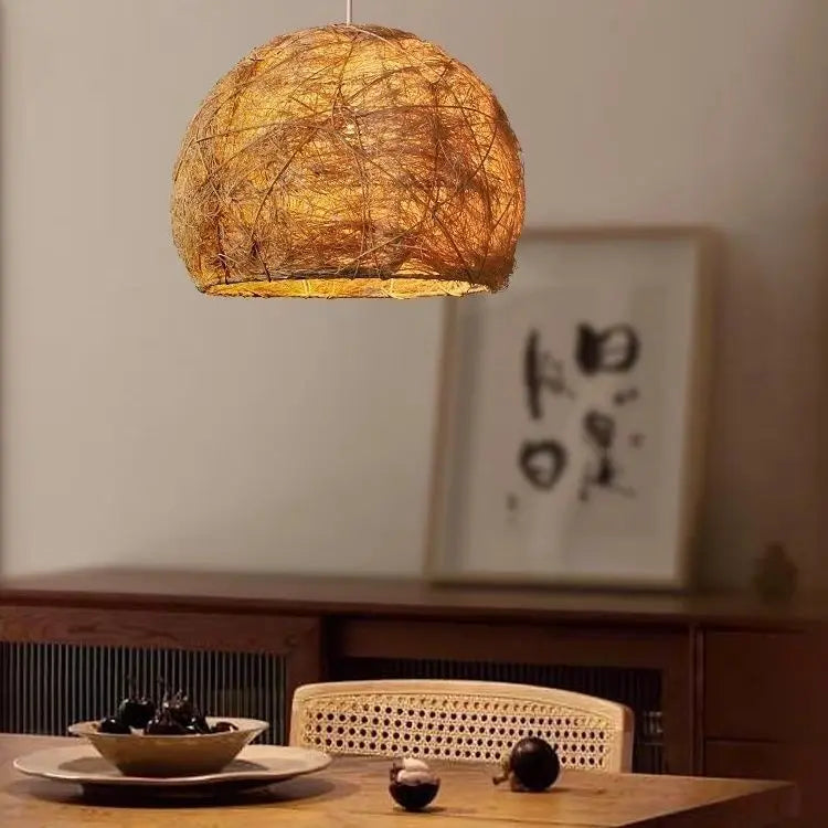 Afralia™ Handmade Rattan Bamboo Pendant Lamp for Creative Living Room Lighting