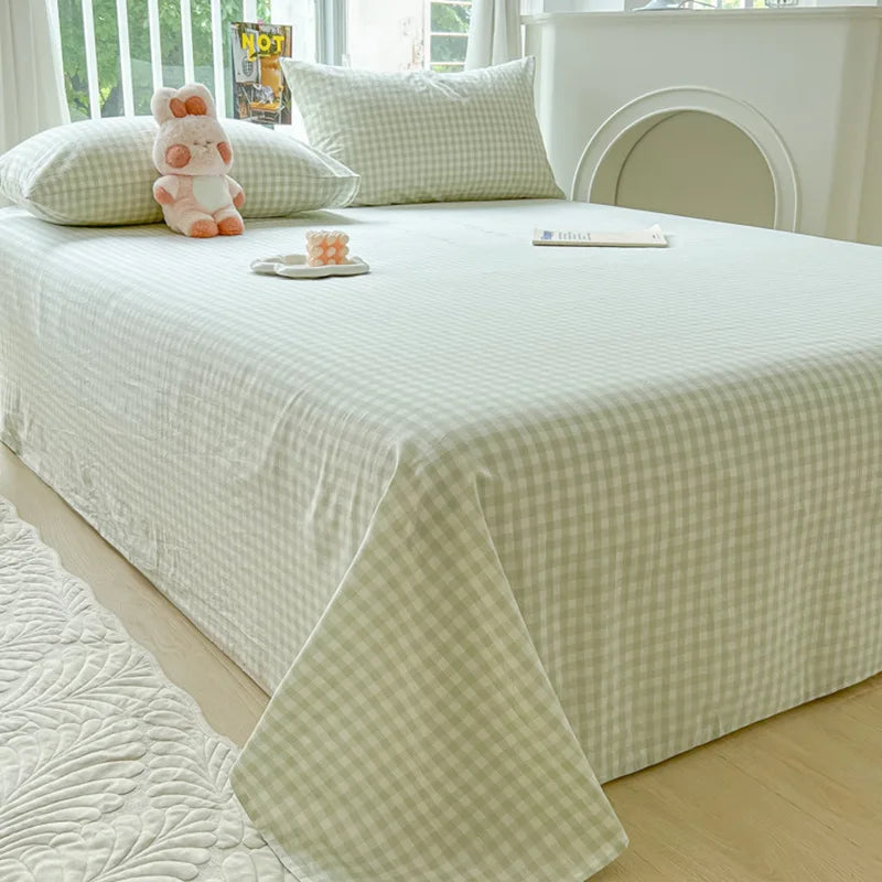 Afralia™ Checkered Single Bed Sheet - Skin-Friendly and All Seasons Bed Linen