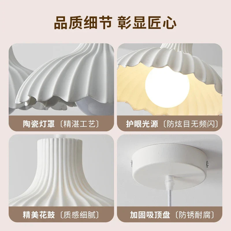 Afralia™ Modern Minimalist Kitchen Dining Table with Japanese Ceramic Pendant Light