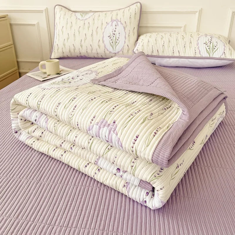 Afralia™ Cartoon Small Fresh Washed Cotton Bed Sheets Bedspread