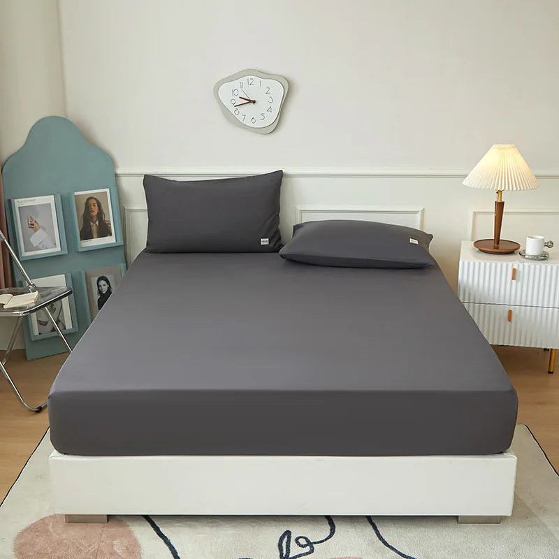 Afralia™ Solid Color Fitted Sheet: Cozy, Skin Friendly, Four Seasons Mattress Topper