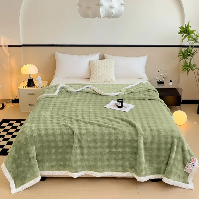 Afralia™ Rabbit Velvet Fluffy Coral Fleece Sofa Blanket: Warm Autumn Bed Throw Blanket